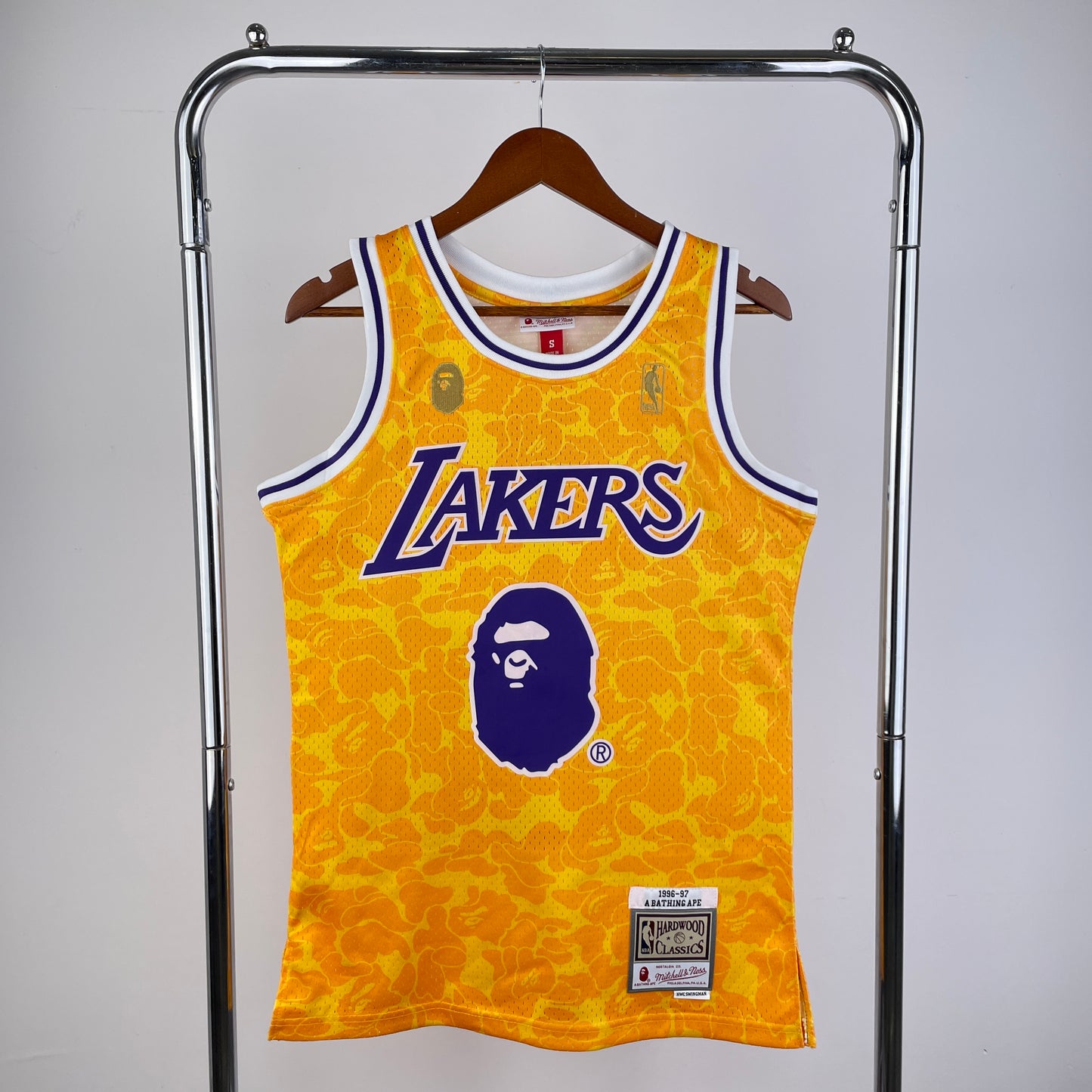 BAPE x Mitchell & Ness Lakers ABC Basketball Authentic Jersey