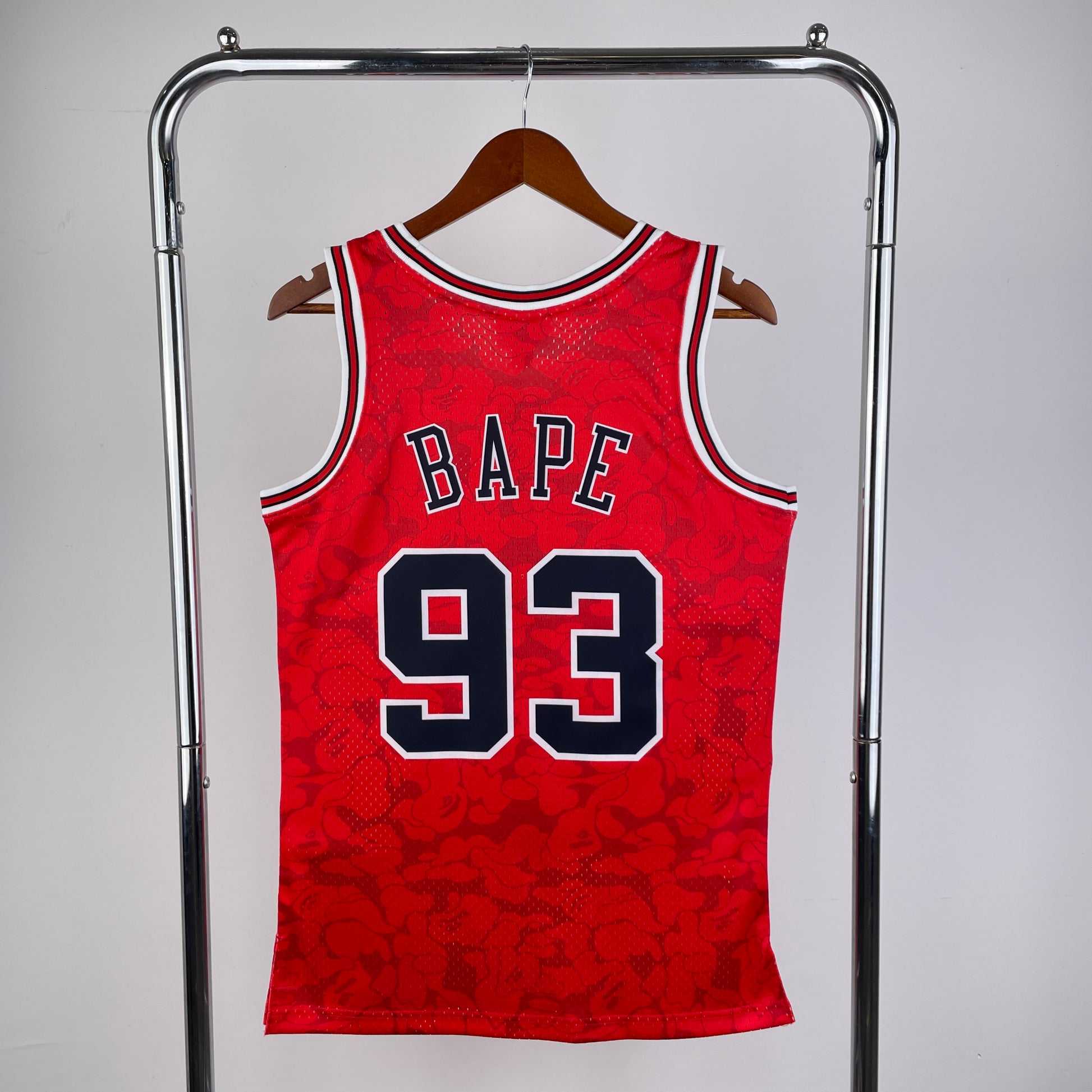 BAPE x Mitchell & Ness Blazers ABC Red Basketball Swingman Jersey